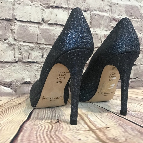 LK Bennett 8.5 Sledge Glitter Sparkle Pump Holiday - Picture 5 of 8